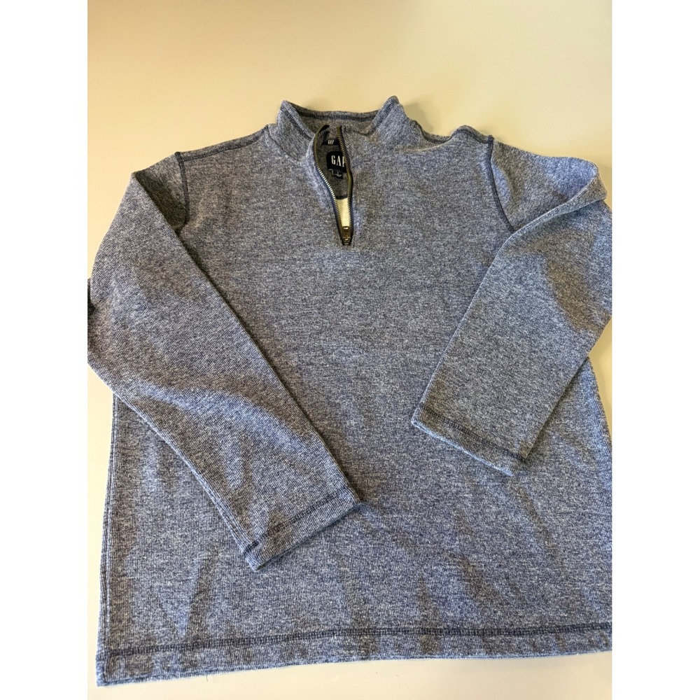 Gap Mens Blue Marl Quarter Zip Pullover Sweater Mock Neck Large